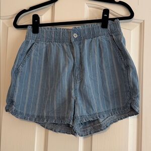 American Eagle Blue Striped Shorts